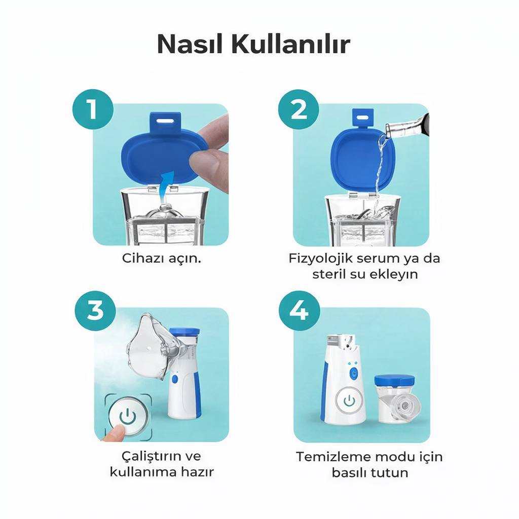 NefesMed® Taşınabilir Mini Nebülizatör